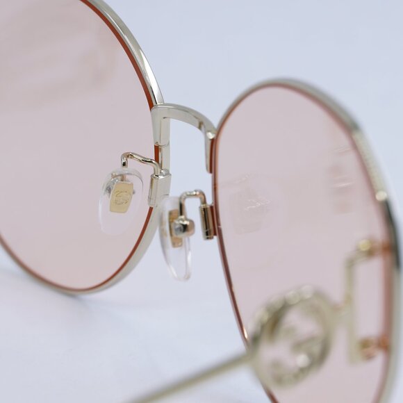 🕶️ New Gucci GG1206SA 004 Sunglasses - Gold Frame, Pink Lenses - Picture 10 of 12